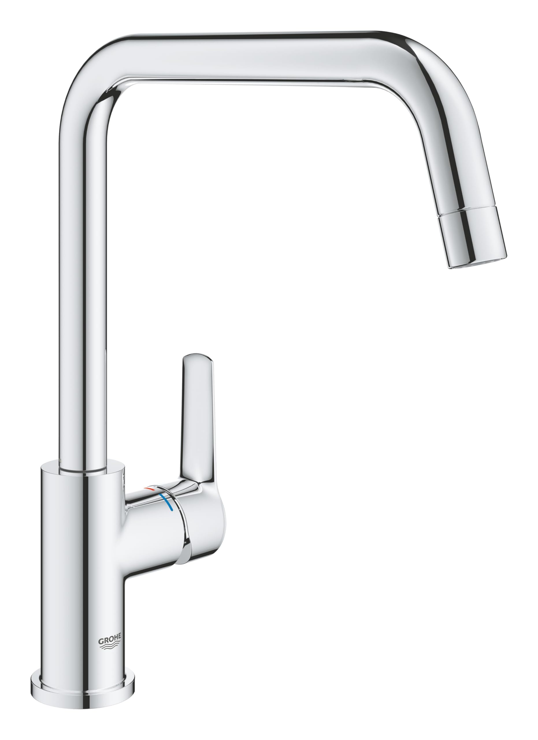 GROHE Start QuickFix – Kitchen Tap for Installation in Front of a Window (High Spout 311 mm, Swivel Range, 28 mm Ceramic Cartridge, Tails 3/8 Inch, Easy to Fit with GROHE QuickMount), Chrome, 30630000
