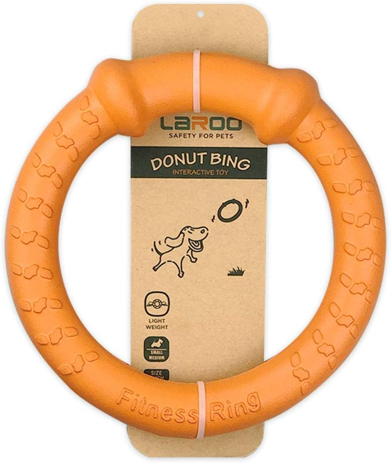 LaRoo Dog Frisbee Toys,Floating Flying Dog Disc Toys,Summer Pet Training Outdoor Durable Chew Toys for Small and Medium dogs.(Orange 18cm/7in)