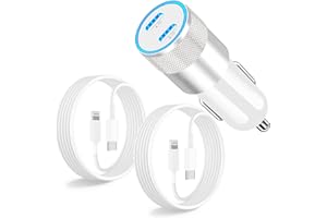 [Apple MFi Certified] iPhone Fast Car Charger, KYOHAYA 60W Dual USB-C Power Car Rapid Charging Adapter + 2Pack 6FT Type-C to Lightning Cable Quick Car Charge for iPhone 14 13 12 11 Pro/XS/XR/SE 8/iPad