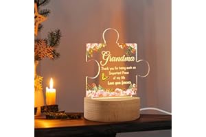 AKEROCK Mothers Day Gifts for Grandma, Mothers Day Puzzle Piece Sign with LED Light for Nana/Grammy, Mothers Day Gifts for Grandmother from Grandkids