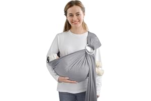 vrbabies Water Ring Sling Baby Carrier, Adjustable Lightweight Breathable Newborn Carrier Sling for Summer, Swimming, Pool, Beach, Front Chest Mesh Infant Wrap Carrier for Baby Gift (Light Grey)