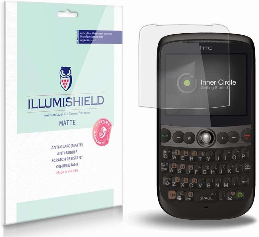 iLLumiShield Matte Screen Protector Compatible with HTC Dash 3G (T-Mobile)(3-Pack) Anti-Glare Shield Anti-Bubble and Anti-Fingerprint PET Film