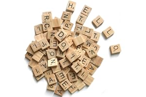 QMET 500 Wood Letter Tiles,Scrabble Letters for Crafts - DIY Wood Gift Decoration - Making Alphabet Coasters and Scrabble Crossword Game