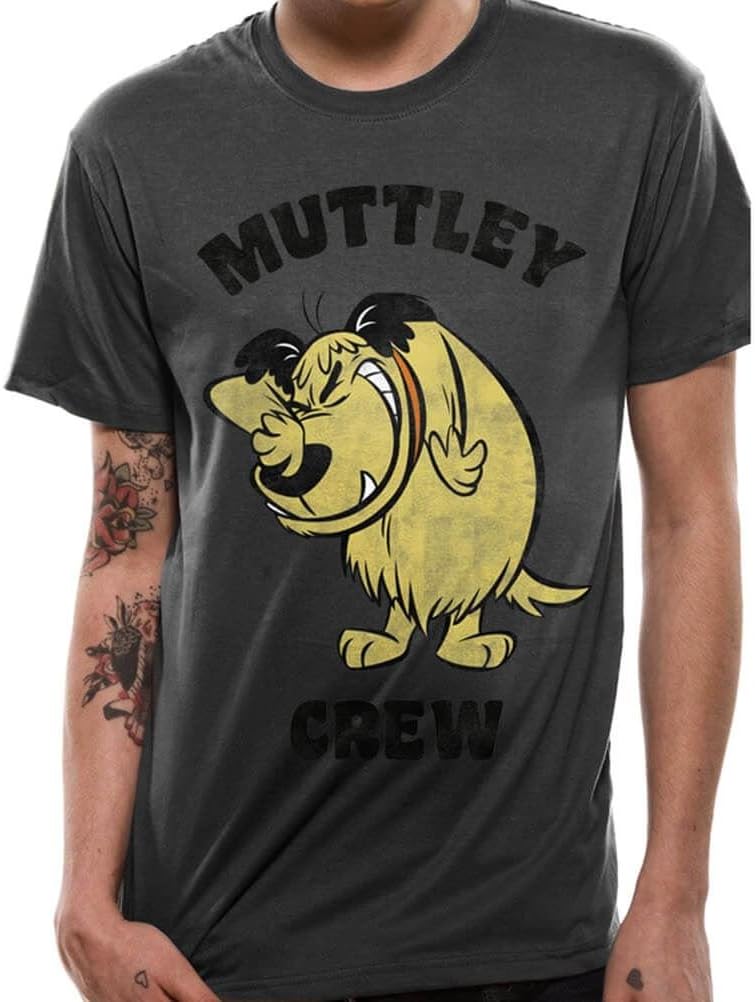 Wacky Races Official Men's Muttley Crew Retro Cartoons T-Shirt - Crew Neck