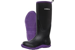 HISEA Women's Rain Boots, Knee High Rubber Boots Waterproof Insulated Neoprene Muck Boots, Durable Anti-Slip Outdoor Work Boots for Hunting Gardening Farming Yard Mud Working