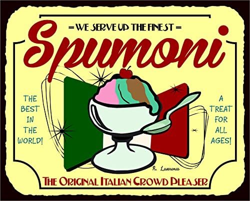 Spumoni Italian Crowd Pleaser Vintage Metal Ice Cream Tin Sign