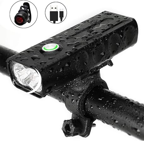 Luz Bicicleta Recargable USB, LED Faro Delantera y Trasera de Bicicleta 2600mAh con Función Batería Externa, IPX5 Impermeable 360 Rotación Lámpara Luz para Bici Montaña, Ciclismo, Camping