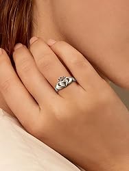 Silver Claddagh Rings Irish Love Jewelry for Female