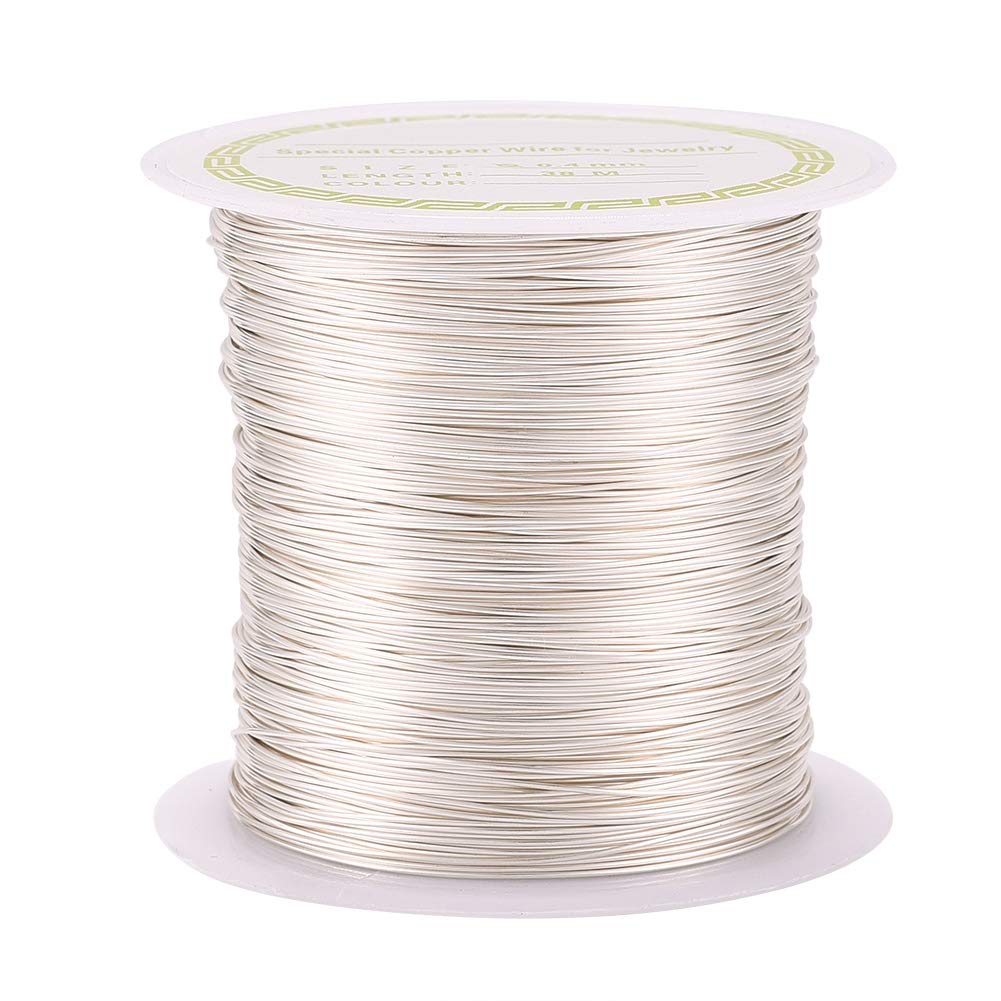 Craftdady 38Meter x 0.4mm Silver Copper Wire Long Lasting Plated Tarnish Resistant Craft Wire For Sculpting Armature Jewellery Making