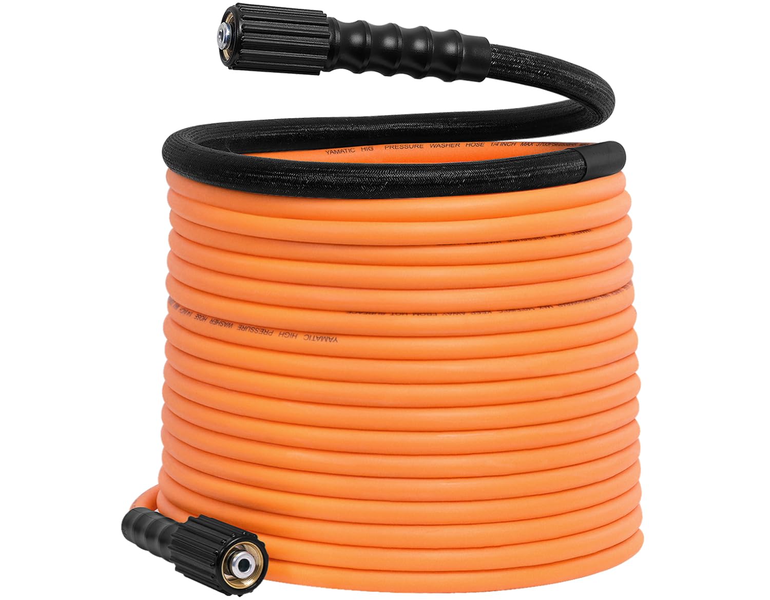Photo 1 of YAMATIC Upgraded Durable Pressure Washer Hose 50FT 1/4", Kink Resistant Power Washer Hose Replacement for Flexzilla Uberflex Ryobi Genarac Troy Bilt Leak-Free M22 Fittings, 3700 PSI, Orange