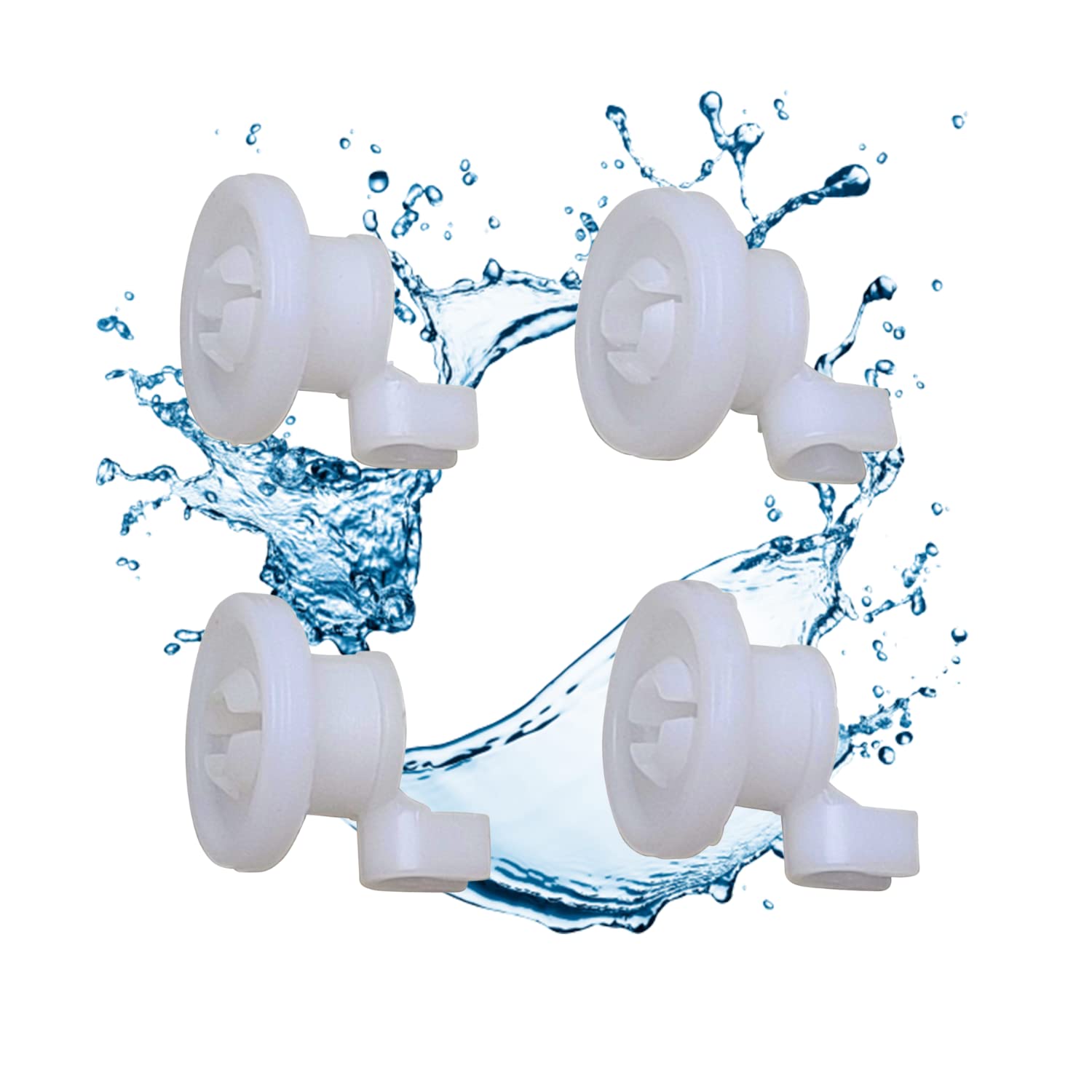 Lichtblau Dishwasher Roller Set of 4, Suitable for Bosch 424717, Built-In, Plastic, Weiß