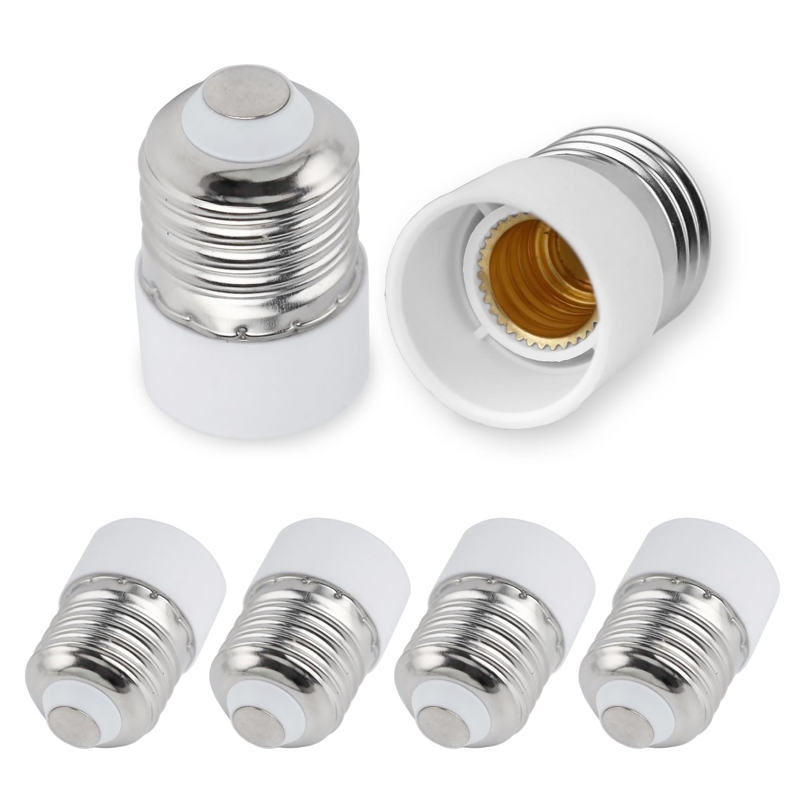SCNNC E27 to E14 Converter - ES to SES Adapter, Screw to Small Screw Socket - 0~250V, Max 60W - Light Bulb Converter for LED, Halogen, CFL, Incandescent - Pack of 6