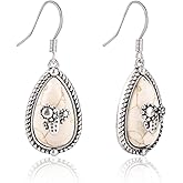 Wrangler Western Turquoise Earrings Jewelry for Women Cowgirl Drop Country Oval Statement Dangle Large Jewelry