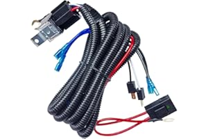 DUSCOKE 12V 80A Car Double Horn Wiring Harness Relay Kit, 4 Pin SPST Vehicle Grille Mount Blast Tone Horns Wiring Harness Relay for Car Truck Motorcycle (Double Horn)