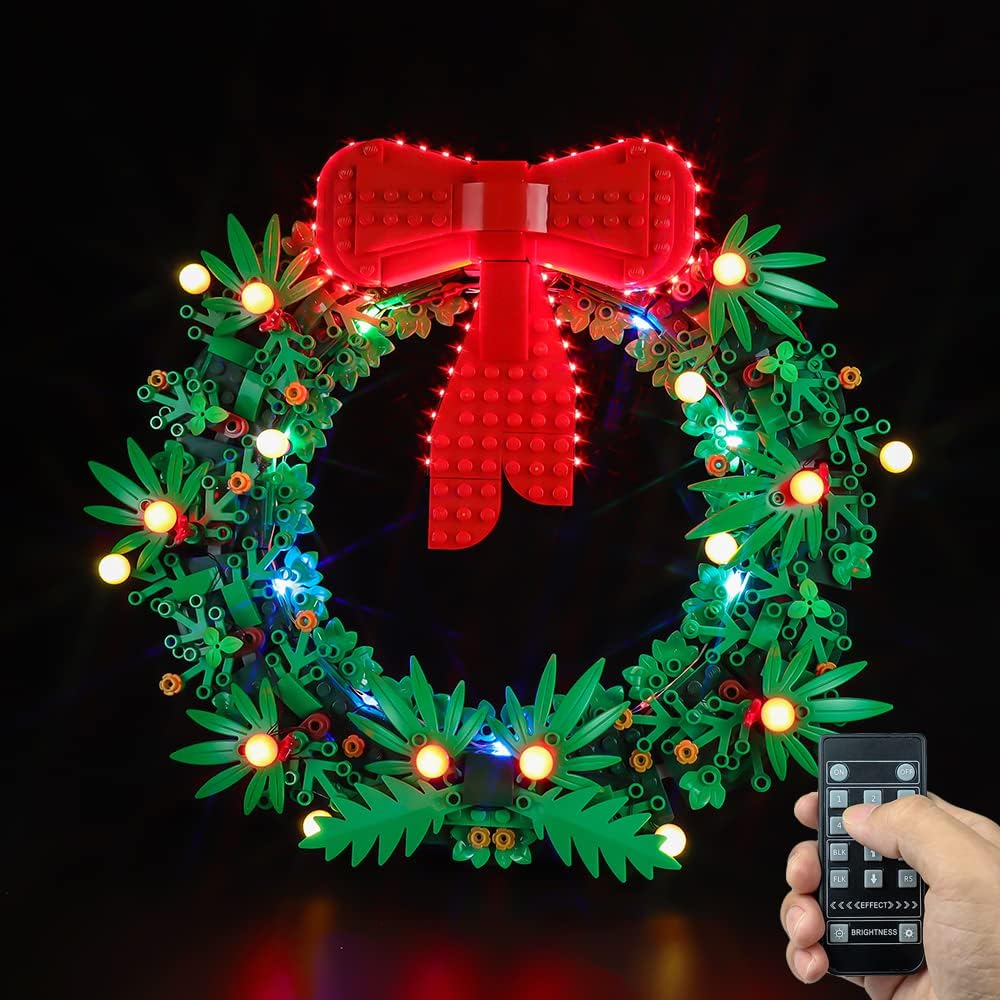 Kyglaring LED Lighting Kit Compatible with Lego Christmas Wreath 40426 Building Blocks, Remote Control Lighting Accessories for Lego 40426 Model Set (Not Model)