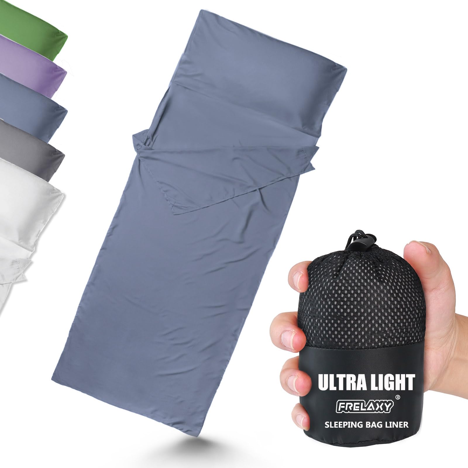 Photo 1 of Frelaxy Ultralight Sleeping Bag Liner - Lighter & Compact, 3 Sizes Travel Sheets & Adult Sleep Sack, Comfy Breathable & Silky Soft for Backpacking, Hotel, Camping, Hostels (Navy, 27.5in x 84.6")