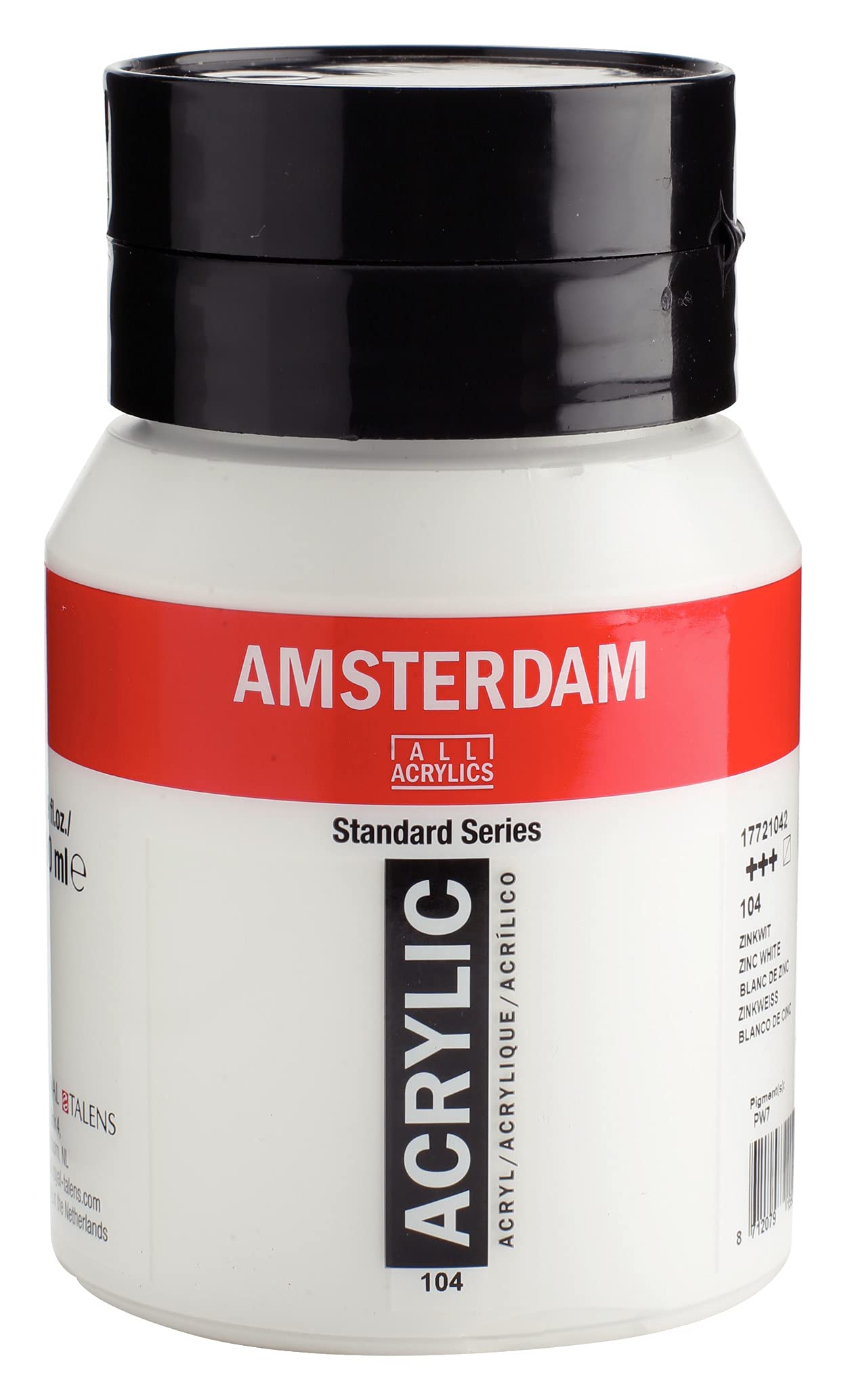 Amsterdam Standard Series Acrylic Jar 500 ml Zinc White 104 (17721042) — image 1