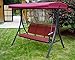 Kozyard Brenda 3 Person Outdoor Patio Swing with Strong Weather Resistant Powder Coated Steel Frame and Textilence Seats(Red)