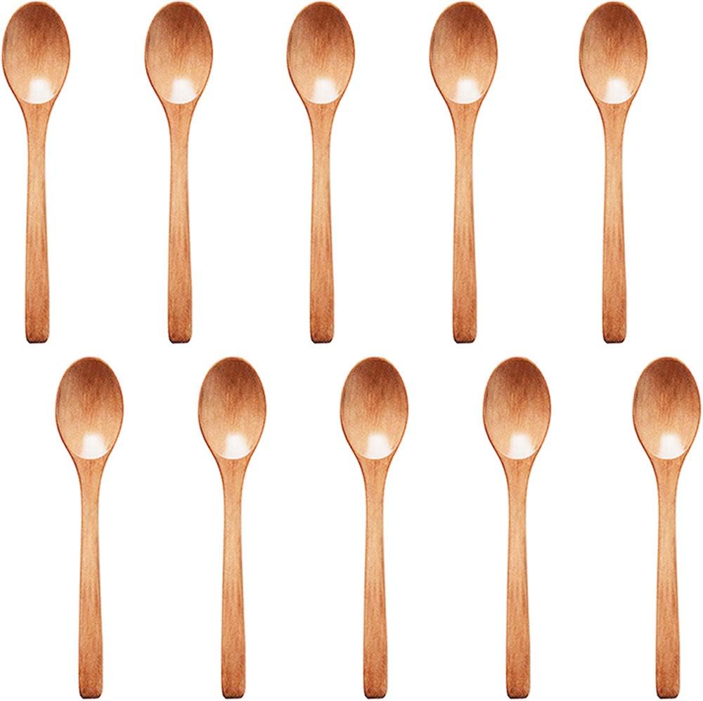 jemous Stir Spoon Wooden Spoon Stir bar Mixing Coffee Silverware Flatware Set Reusable Bouillon Spoon Kitchen Cutlery Set Tea Coffee Spoon Mixing Spoon Ice Cream Stir Bar Spoons