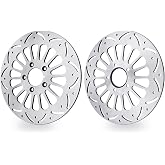 RAPIHIDAN 11.5" Front Rear Brake Rotor Disc Kit 2Pcs Upgrade | Fit for Harley Davidson Touring Sportster Softail Dyna Early Super Glide 1984-2014, 420 Stainless Steel Motorcycle Rotor