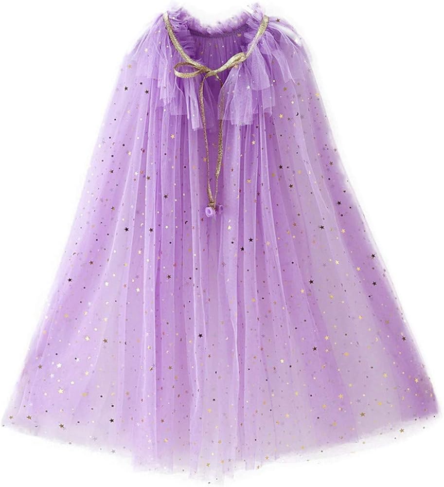 Little Girl Cape Cloak Dresses Coat Matching Princess Wedding Birthday Party Halloween Star