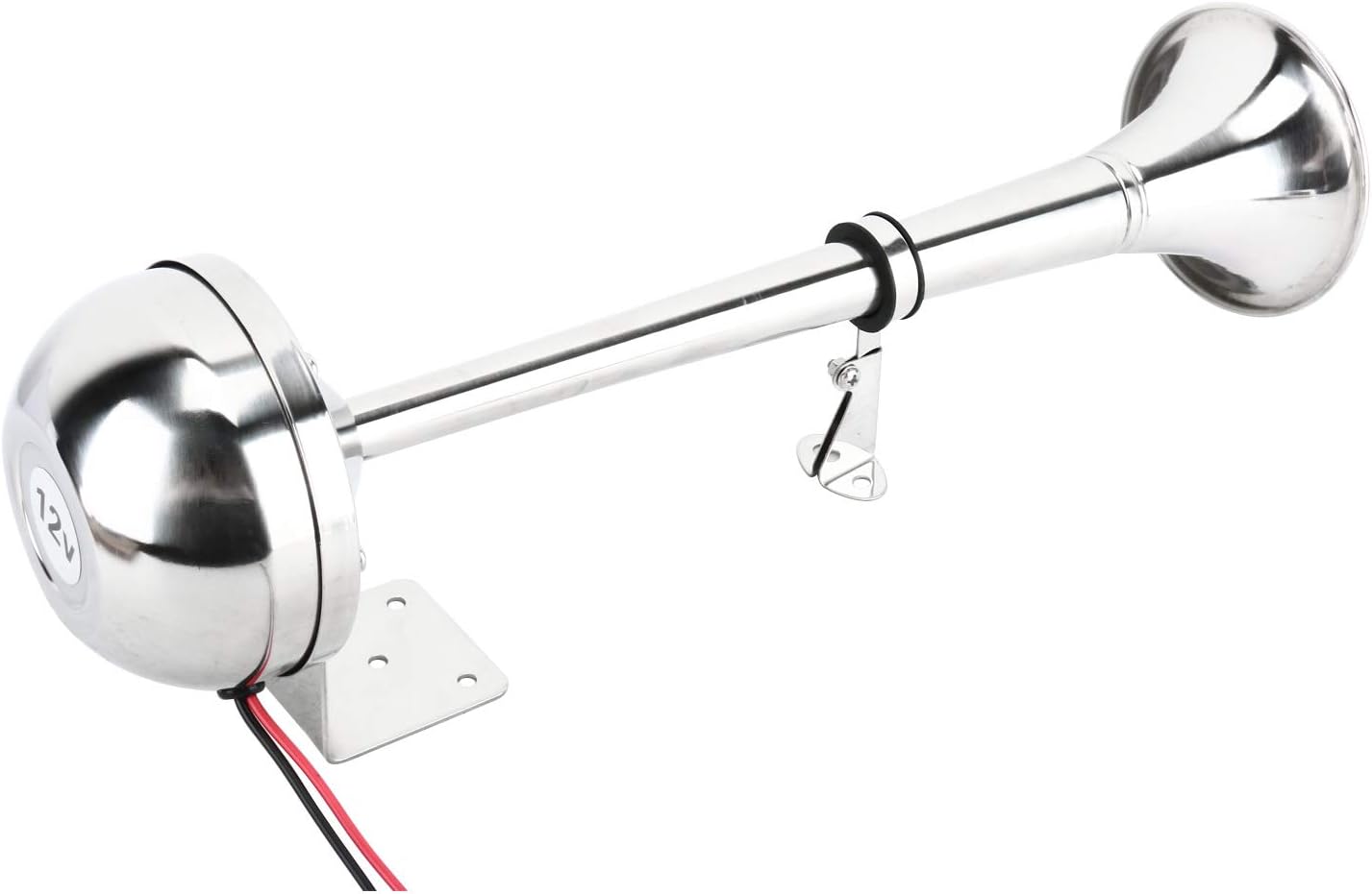 Amarine Made 12v Marine Boat Stainless Steel Single Trumpet Horn, Low Tone, 16-1/8" : Sports & Outdoors