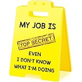 XgiftCreat Funny Office Desk Sign - I Don’t Know what I’m Doing, Small Fun Gag Caution Cubicle Decor Gifts for Boss Day White Elephant Stocking Stuffers Christmas Team Coworker Teammate Employee