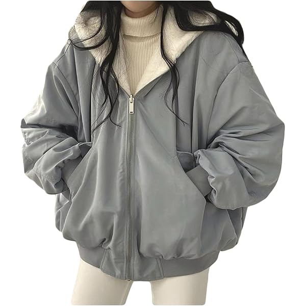 Sumleno Sherpa Jacket for Women Teen Girls Reversible Y2k Zip Up