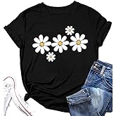 Colorful Daisy Flower Floral T Shirt for Women