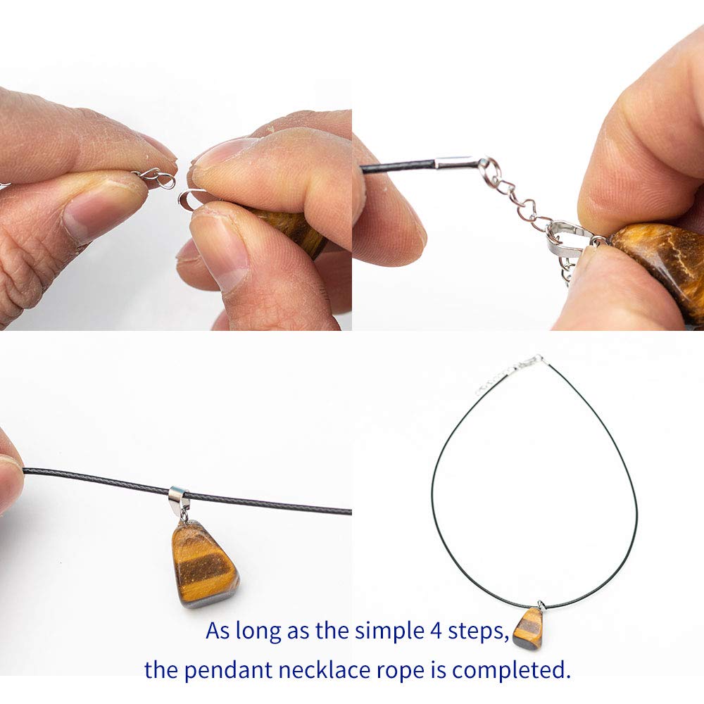 2.0 mm GENGMEI 100Pcs 18 Black Necklace Cord for Pendants with Lobster