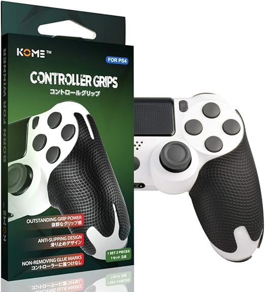 Amazon Kome Ps4 コントローラーグリップカバー 1セット コントローラースキンシール 滑り止め 手汗防止 簡単装着 超薄1mm プレイステーション4 対応 日本語説明書付き スキンシール