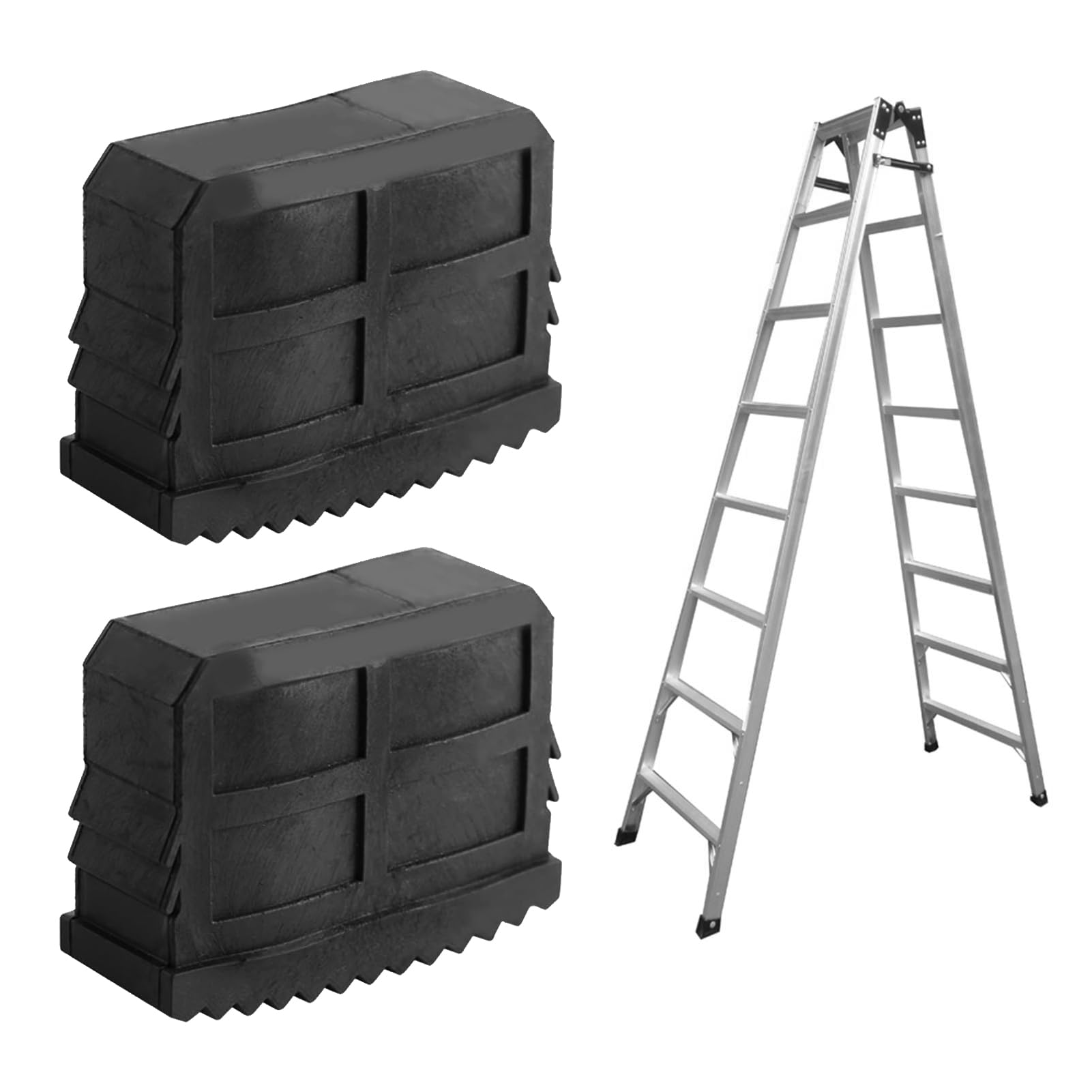 WGFOIP 2Pcs Rubber Ladder Feet, Solid Rubber Deep Ridges Non-Slip, Replacement for 57x21mm Aluminum Ladders