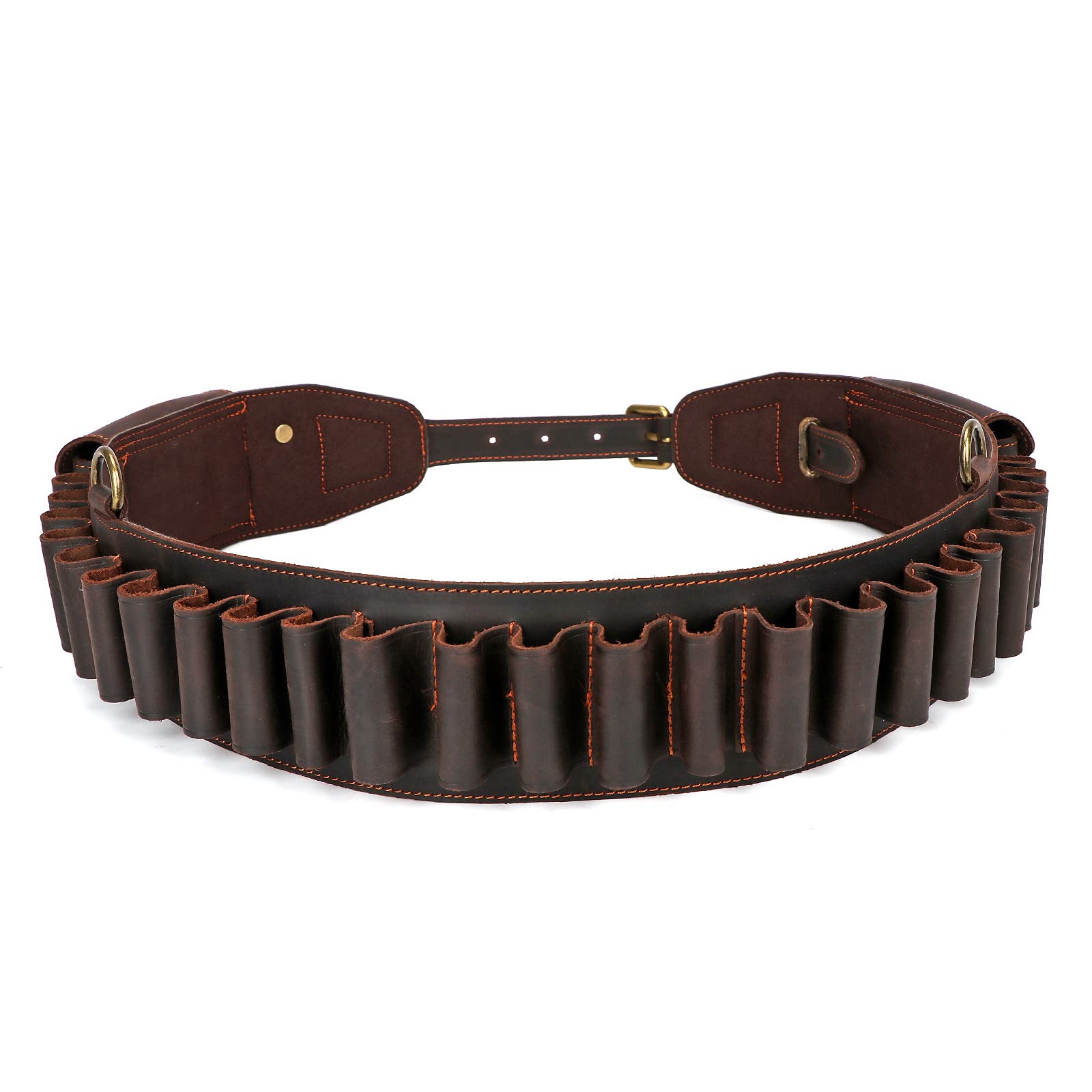 TOURBON Shotgun Cartridge Belt 12ga Leather Bandolier 25 Shells Ammo Holder