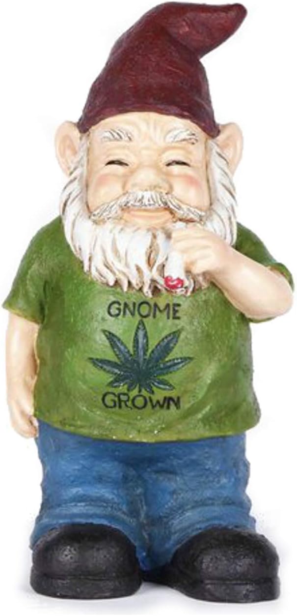 Gnome Smoking Marijuana Aka Cannbis Outdoor Statue Garden Decor Home Decor Statue Figurine Ornaments Gift 9 75 H X 4 W X 5 D Amazon Co Uk Garden Outdoors