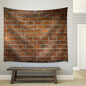 Cement and Brick Wall Texture Background, Material of Industry Building Construction - Fabric Wall Tapestry Home Decor - 51x60 inches