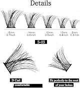 SIISTAS 100Pcs DIY Individual Lash Clusters Eyelash Extensions D Curl 8-16MM view 3