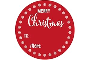 KINGLAKE Christmas Stickers,Merry Christmas Stickers 2 inch,Christmas to from Stickers,Christmas Envelope Seals Stickers,120 Pcs Christmas Gift Tag Stickers Red Round Stickers for Cards Gift Wrapping