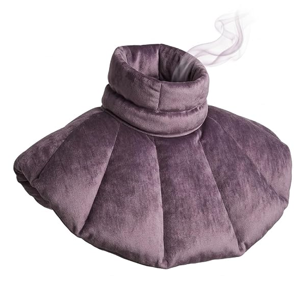 KOZI NECK HEATING PAD | MICROWAVEABLE WEIGHTED SHOULDER HEATING PAD | NECK AND SHOULDER HEATING PAD WITH CLAY BEADS & AROMATHERAPY (AMETHYST)