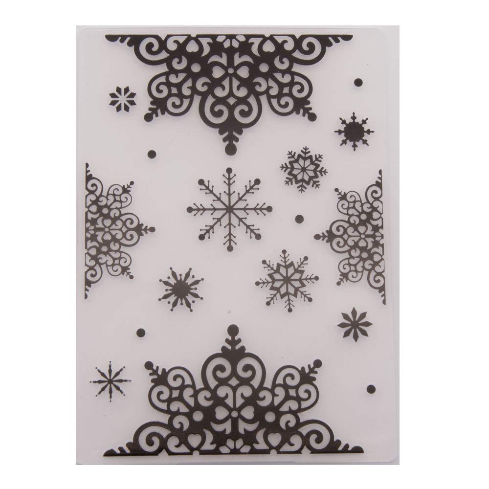 arriettycraft Christmas Snowflakes Plastic Embossing Folder for Scrapbook DIY Album Card Tool Plastic Template Folders — image 1