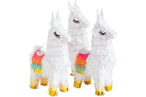 JUVALE 3 Pack Mini Llama Pinata for Birthday Party, Fiesta, Cinco de Mayo Decorations (4.9 x 2.1 x 10.2 Inches)
