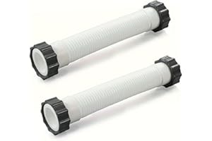 KUMATER 1-1/2 Inch 11535 Replacement Pool Hose for above ground pools - 1.5" Pool Sand Filter Pump Hose for Intex Sand Filter Pumps & Saltwater Systems 26371CA 26371EH 28647EG (White -2 Pack)