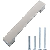 Amazon Basics Short Modern Cabinet Pull Handle, 6.38-inch Length (5-inch Hole Center), Satin Nickel, 10-Pack