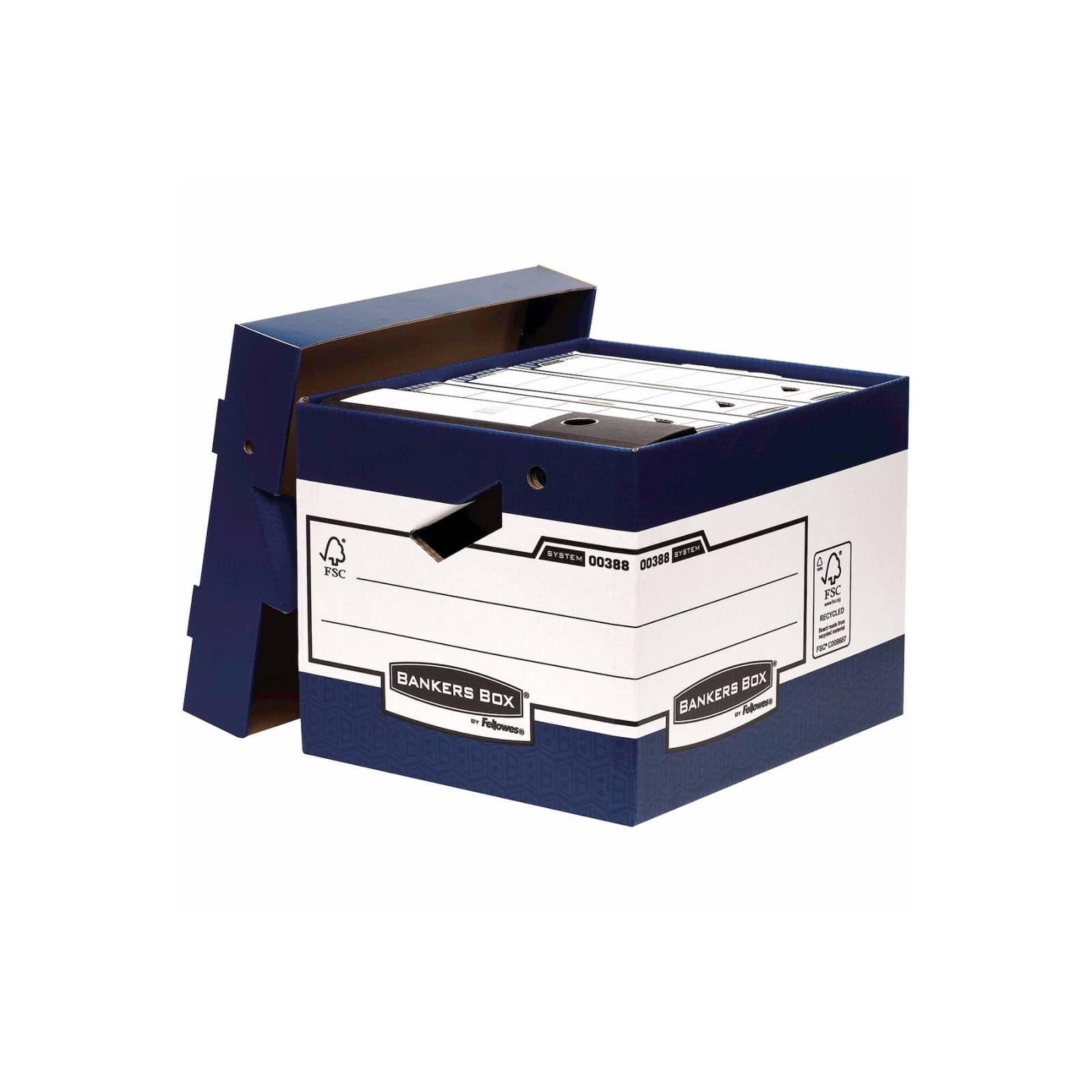 Bankers Box System Heavy Duty Box with Ergonomic Handle - Blue (Pack of 10)