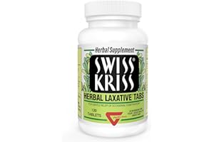 Swiss Kriss Herbal Laxative Tablets, Gentle & Natural Laxatives for Constipation Relief for Adults & Children Over Age 6, Works in 6-12 Hours, Senna Laxative, 120 Tablets Total