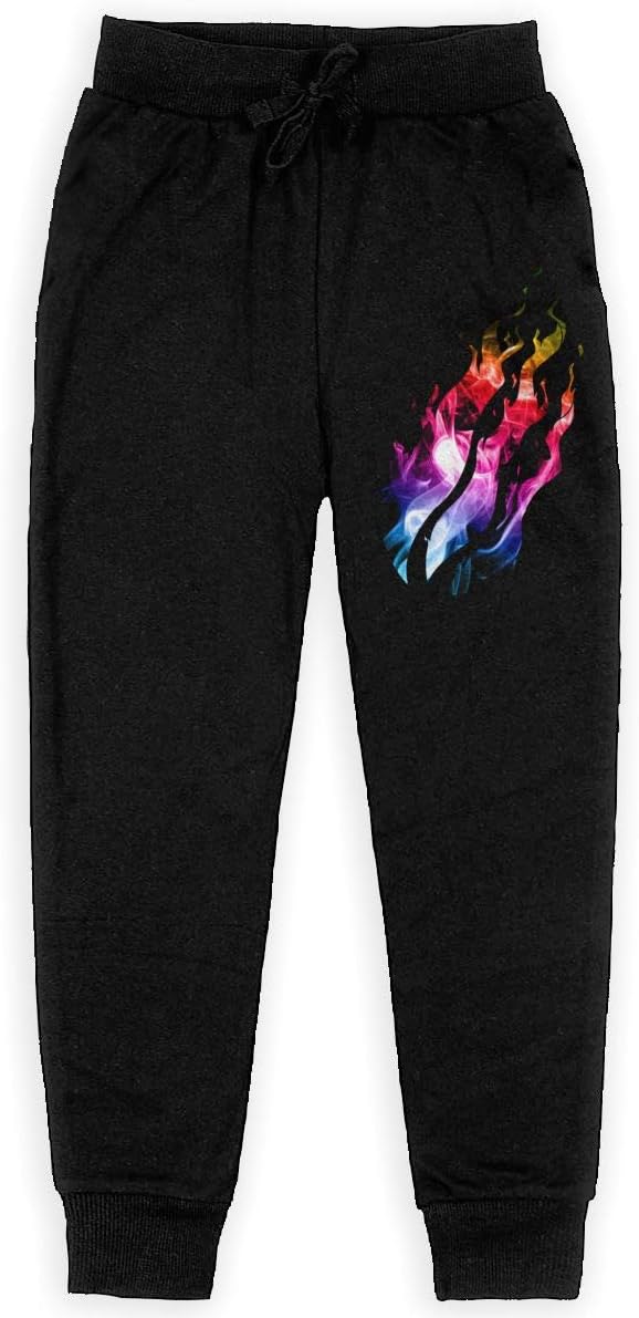 Preston Fire Nation Playz Gamer Flame Teenager's Cotton Sweatpants Active Pants with Pockets for Boys Girls Black