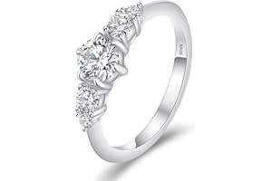 KRKC Moissanite Engagement Promise Rings for Women 0.33 CT Diamond Wedding Rings for Her Bridal Sterling Silver Solitaire Ete