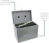 Cathedral Products A4 Steel File Box Grey with 5 Suspension Files UK Made view 5