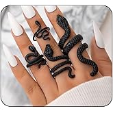 GIGB PBDK Vintage Snake Ring,Knuckle Statement Snake Rings Boho Stackable Ring Set Midi Cuff Rings Joint Finger Rings for Women Girls