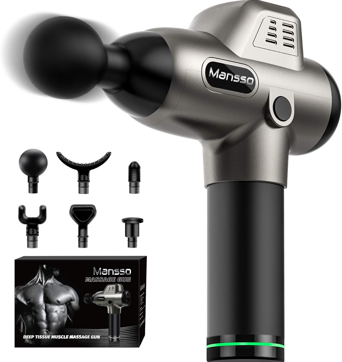 Muscle Massage Gun, Professional Massage Gun Deep Tissue, 30 Speed Level Super Quiet Percussion Massage Gun with 6 Massage Heads for Relieve Gym Office Home Workout Muscle Soreness and Stiffness