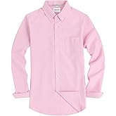 Telotol Men's Oxford Dress Shirts Button Down Long Sleeve Shirts Collared Regular Fit Shirts with Pocket